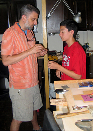 Eric Burris with student